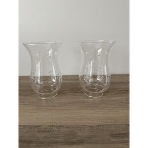 Vintage Pair Princess House Heritage Hurricane Candle Lamp Shades 2.25" Fitter